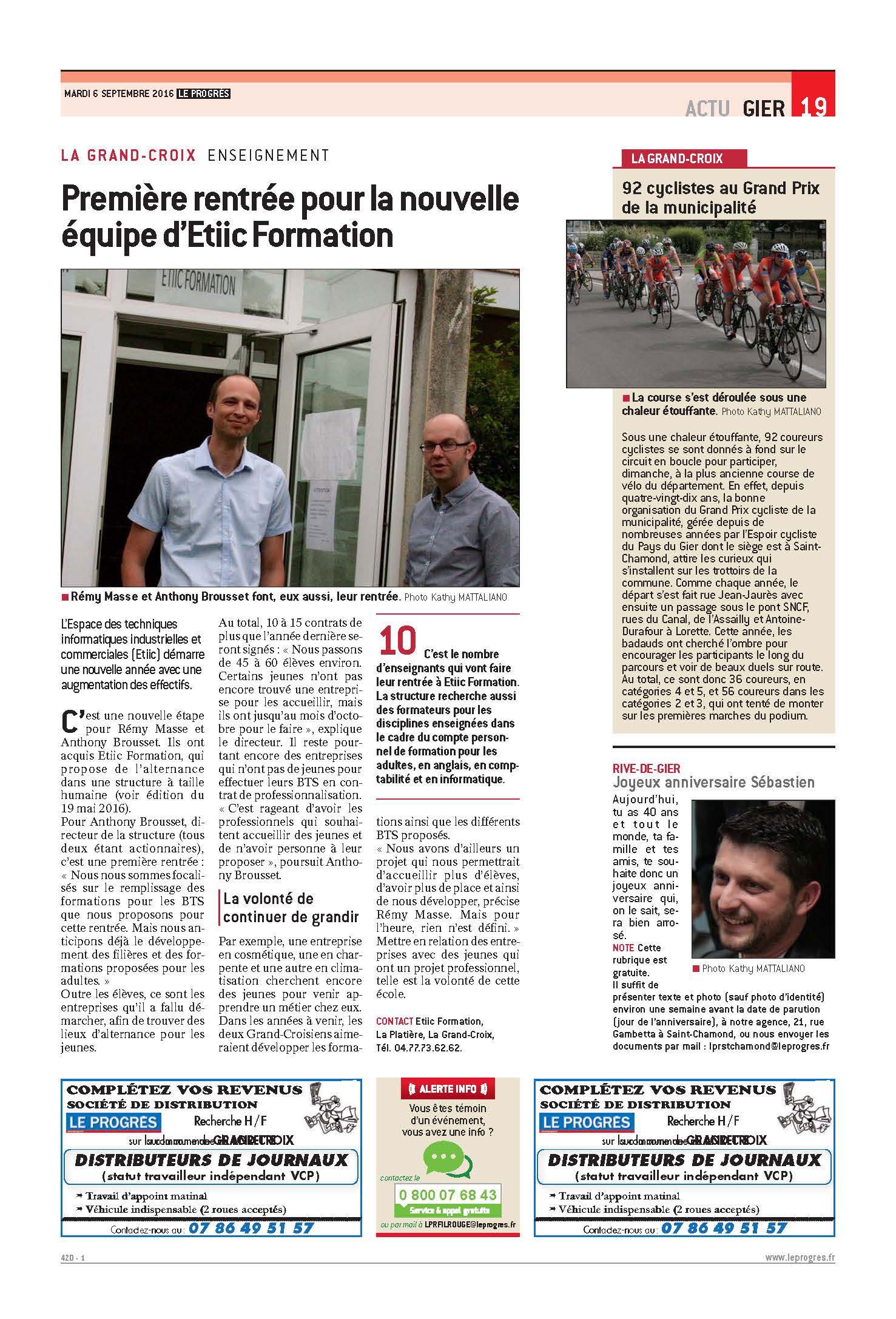 Article du mardi 6 Septembre 2016